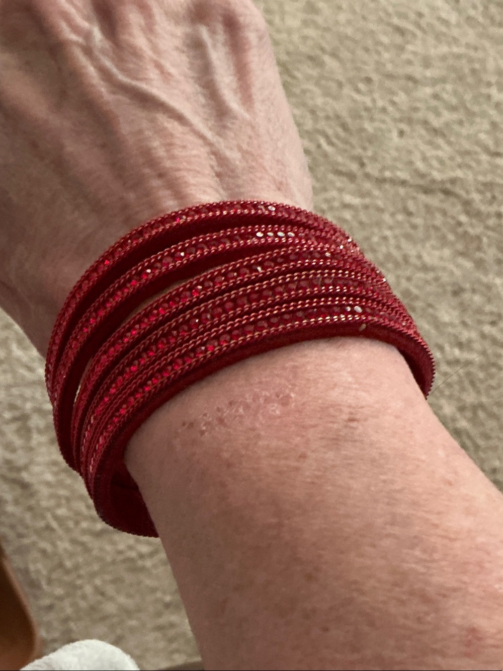 Sparkling Red Multi-Strand Women's Bracelet
